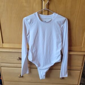 Good American bnwot white long sleeve crew bodysuit 4